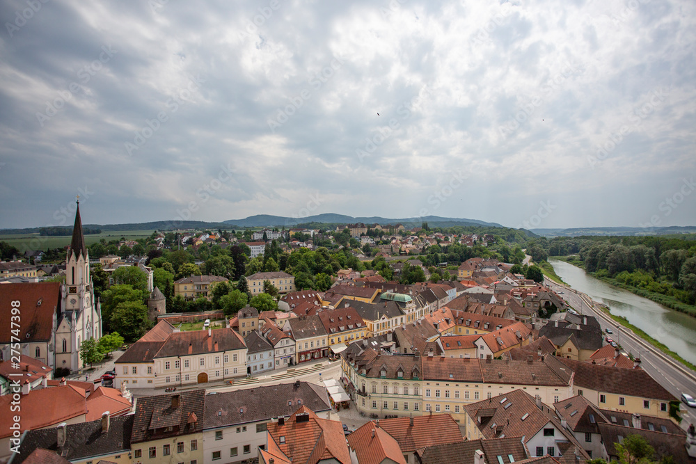 View from the Abbey in Melk, a small town in the Wachau Valley in the Austrian Countryside west of Vienna