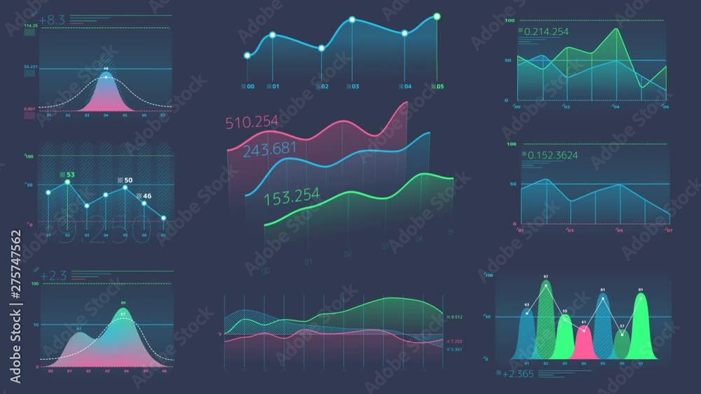 Decorative infographics from linear charts