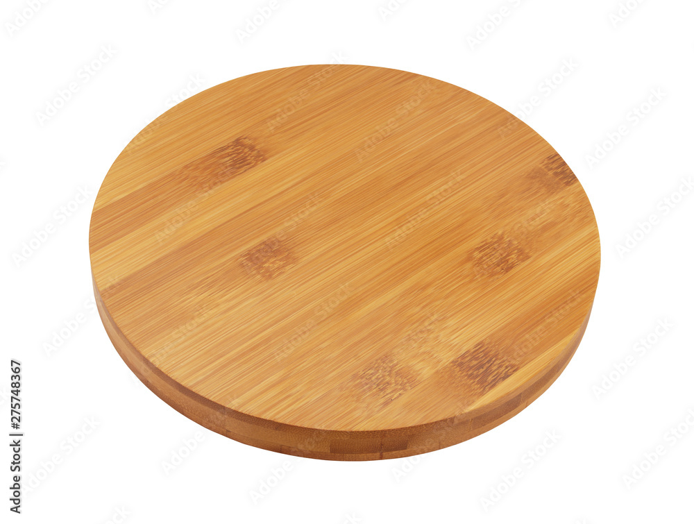 Round bamboo cutting board isolated on white background Round bamboo cutting board isolated on white background