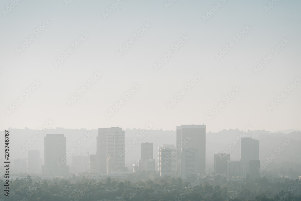 Naklejka premium Widok z Baldwin Hills Scenic Overlook w Los Angeles w Kalifornii