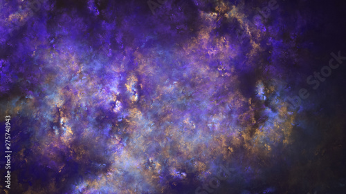 Abstract blue nebula. Fantasy fractal design. Digital art. 3D rendering.