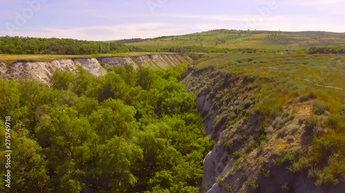 Flying over the green gorge
