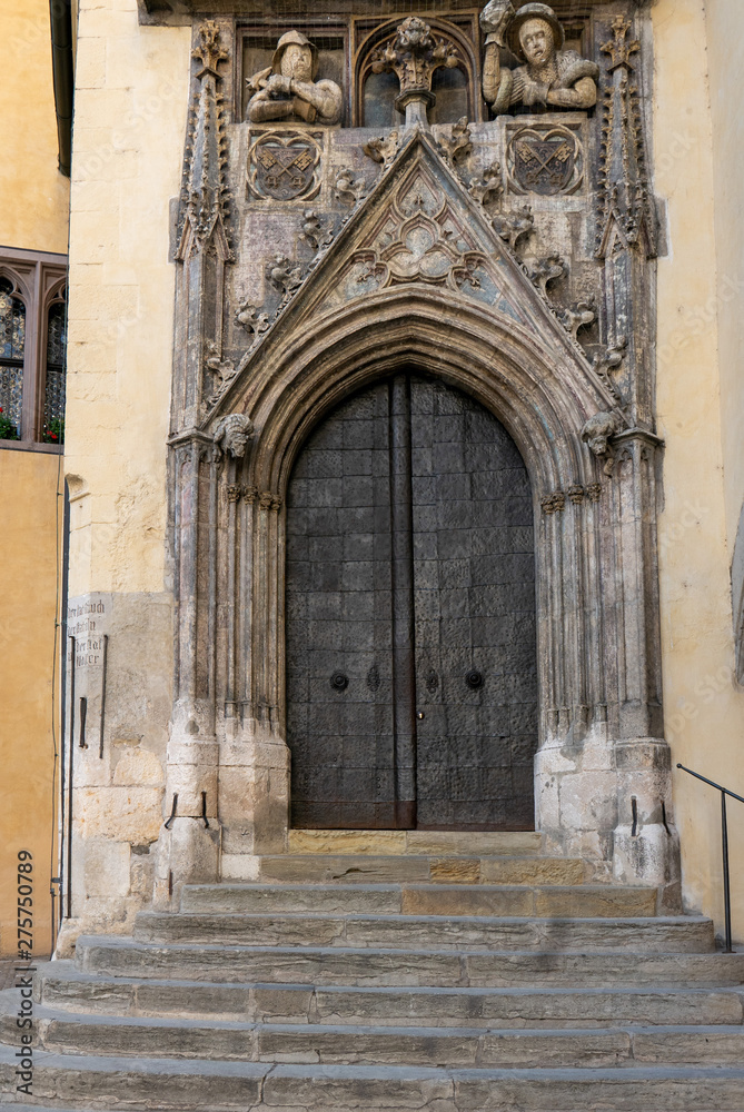 Entrance of old town hall of Regensburg, Germany