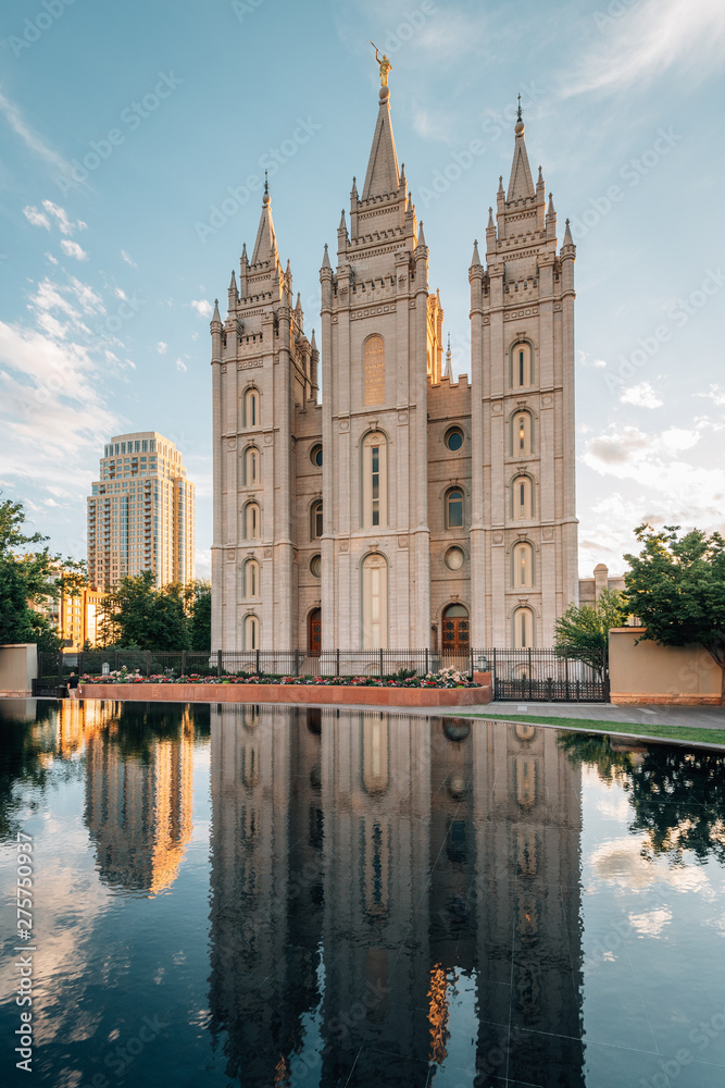 Reflections of the Salt Lake LDS Temple, at Temple Square, in Salt Lake  City, Utah Stock Photo | Adobe Stock