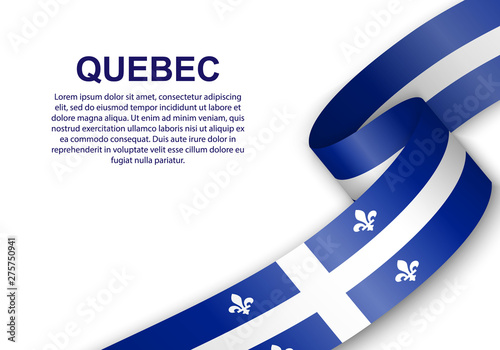 waving flag of Quebec