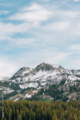 Photography View of snowy mountains in the Wasatch Range of the Rocky Mountains, near Park C