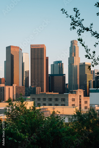 View of the downtown Los Angeles skyline from Vista Hermosa Natural Park