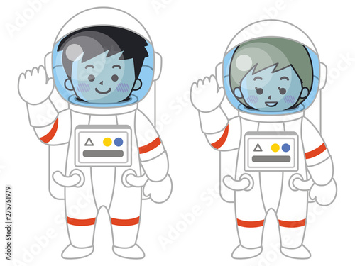 宇宙飛行士の男女