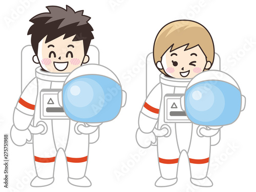 宇宙飛行士の男女