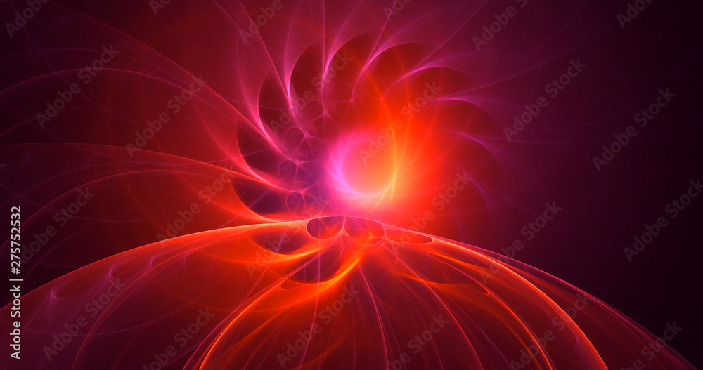 3D rendering abstract red fractal light background 3D rendering abstract red fractal light background