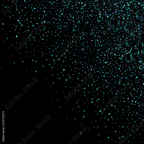 Blue, cyan, turquoise glitter stars, confetti.