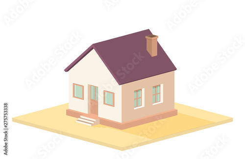 Isolated isomatic small house, Vector Property Set