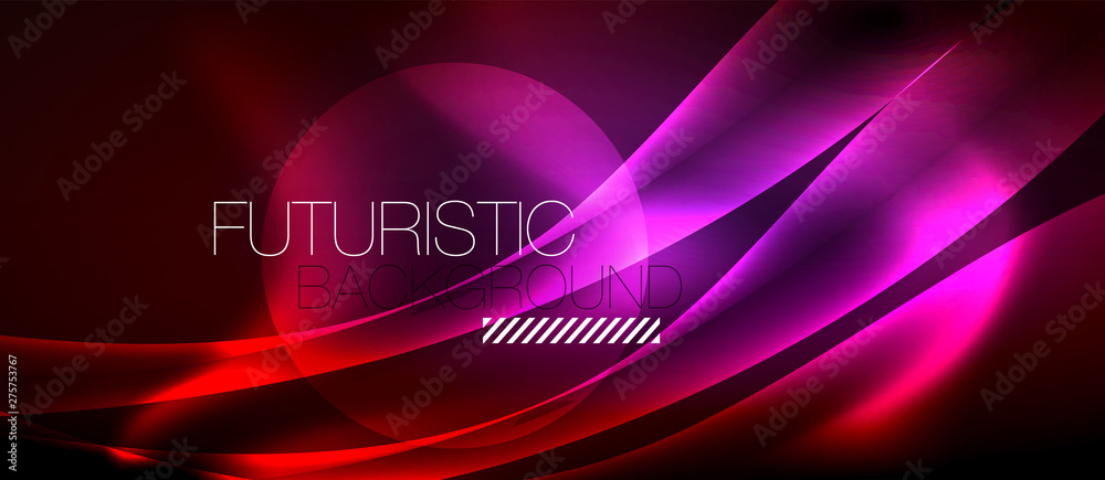 Neon color wave lines abstract background, magic techno futuristic light Neon color wave lines abstract background, magic techno futuristic light