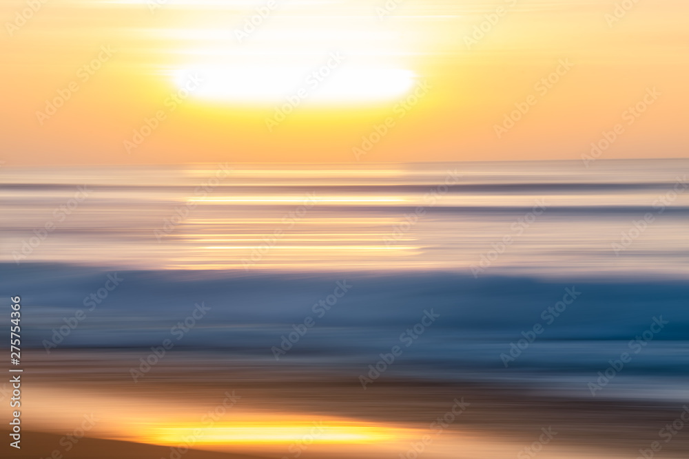 Obraz premium Sunset Over The Sea. Abstract Seascape Background. Water Surface and Sun Reflection