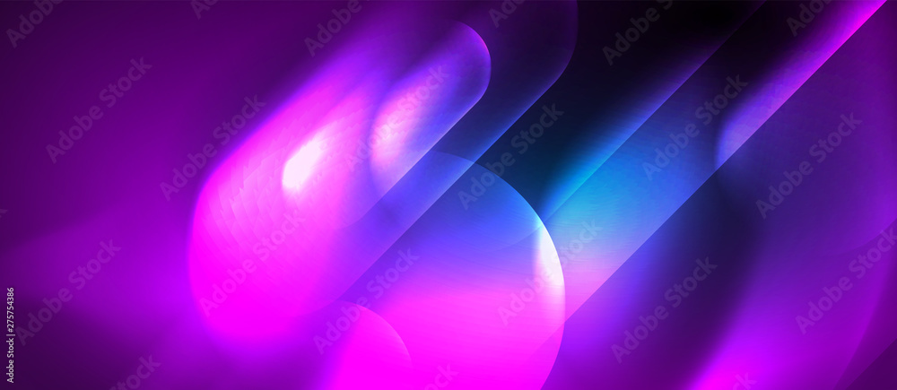 Blue neon round shapes techno background Blue neon round shapes techno background