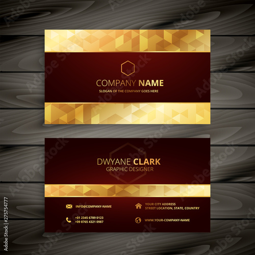 dark red and gold business card design