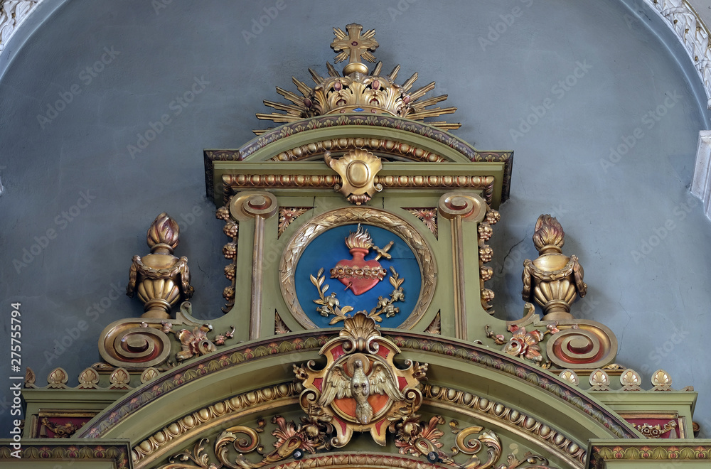 Our Lady, altar in the Basilica of the Sacred Heart of Jesus in Zagreb, Croatia 