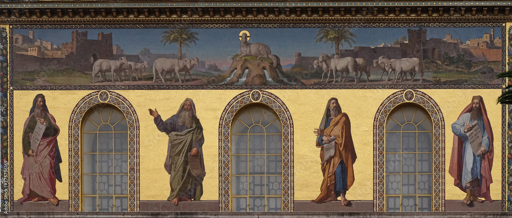 Εκτύπωση καμβά Mosaic of prophets Isaiah, Jeremiah, Ezekiel and Daniel, Basilica of Saint Paul