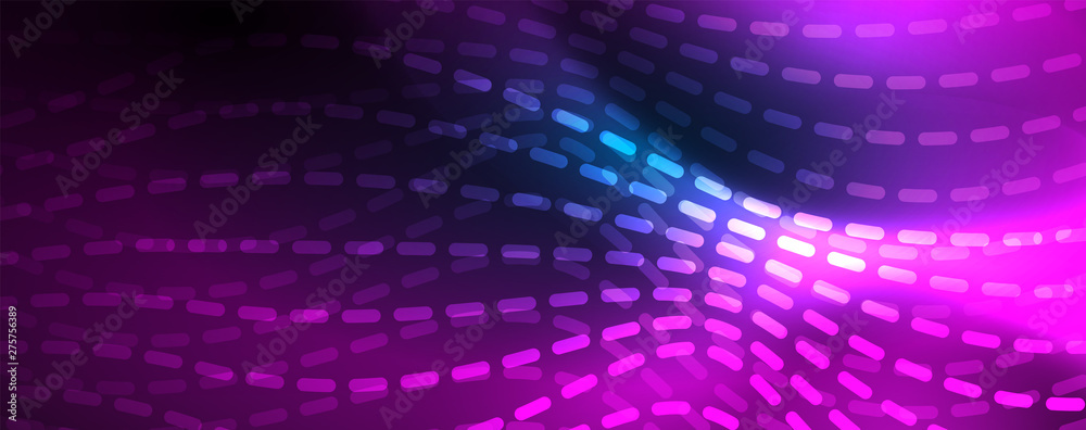 Smooth wave lines on blue neon color light background. Glowing abstract wave on dark, shiny motion, magic space light Smooth wave lines on blue neon color light background. Glowing abstract wave on dark, shiny motion, magic space light