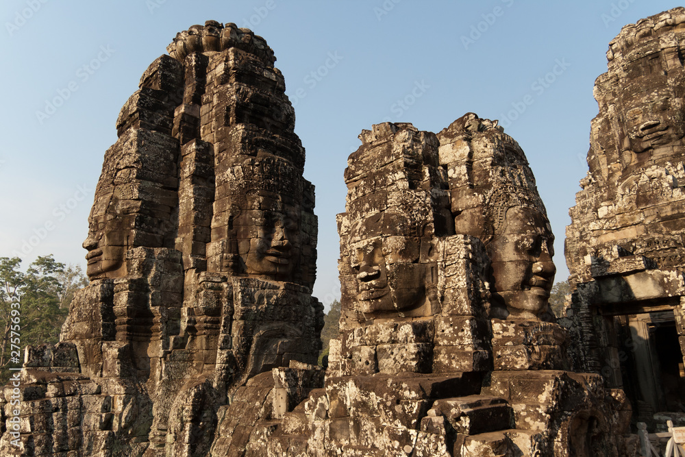 Stone faces of Bayon temple in Angkor Wat
