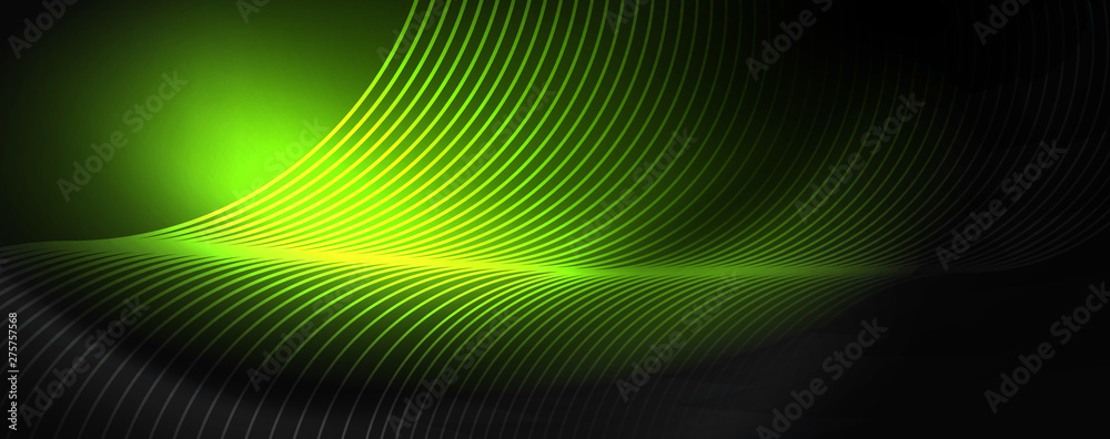 Dark abstract background with bright color neon lights and lines. Glowing background Dark abstract background with bright color neon lights and lines. Glowing background