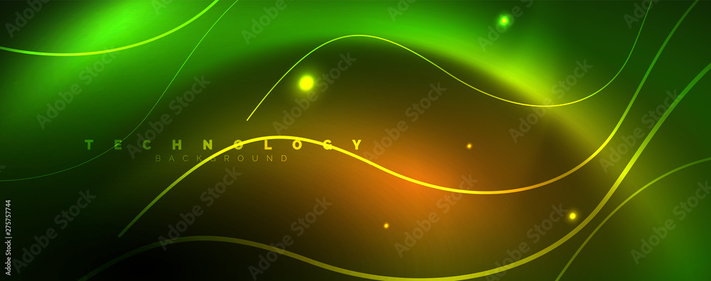Shiny neon lines template - northern lights glowing blur lines. Futuristic style glow neon 80s disco club or night party techno template Shiny neon lines template - northern lights glowing blur lines. Futuristic style glow neon 80s disco club or night party techno template