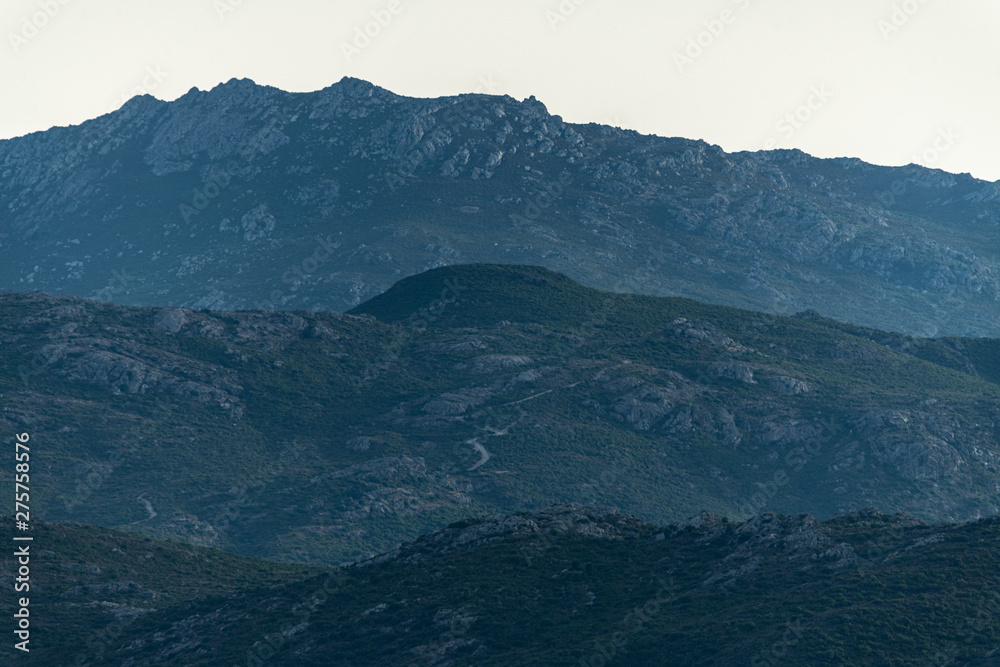 Mountains and citadel in Saint - Florent, Corsica