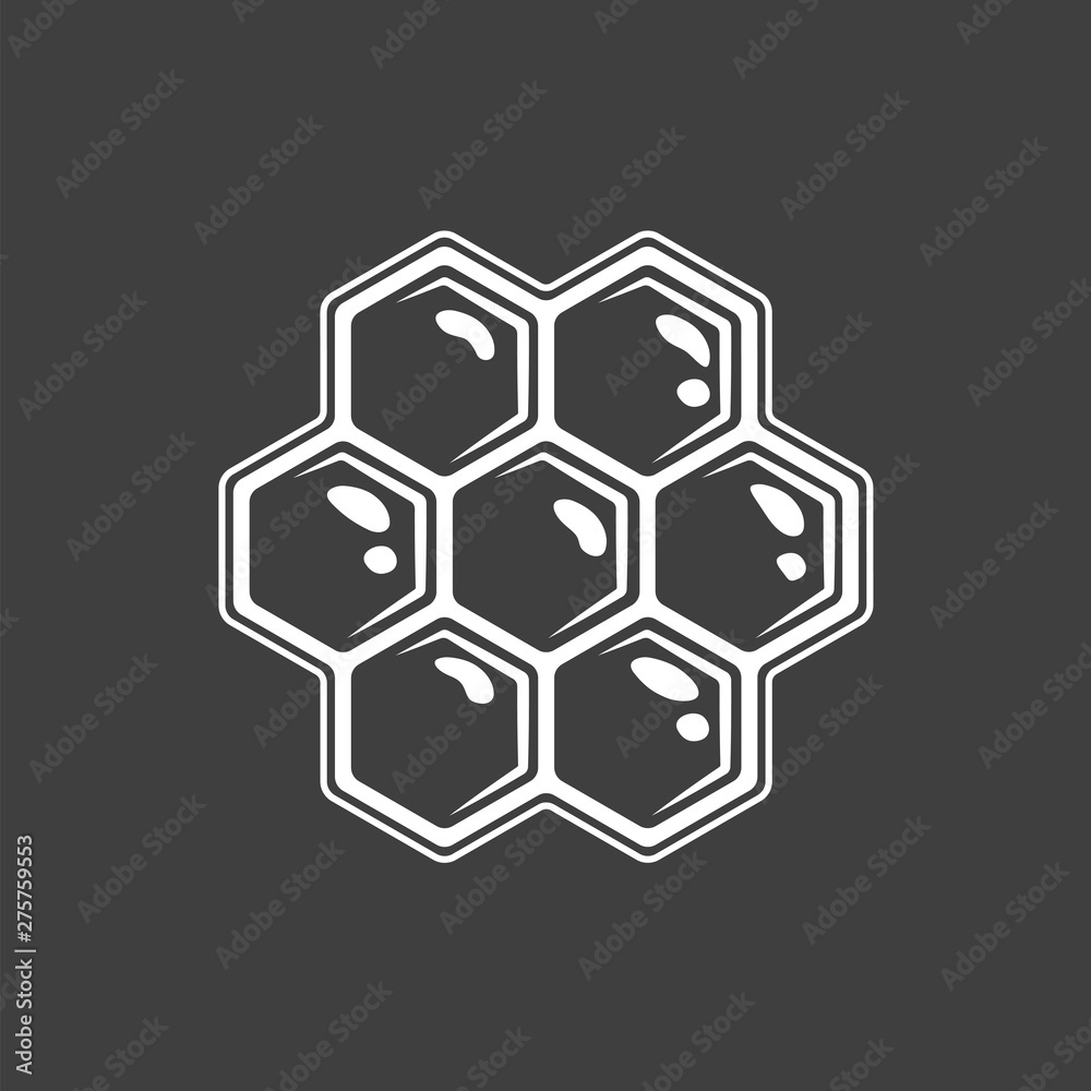 Honeycomb isolated on black background