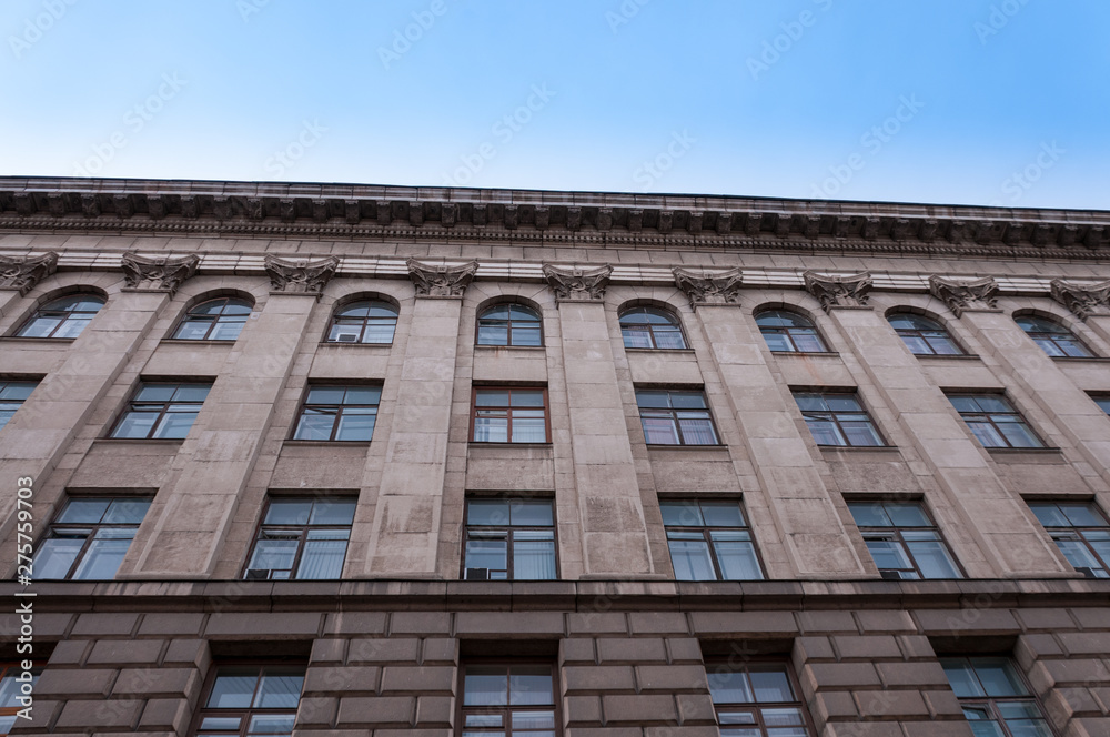 Russia, Khabarovsk, may 1, 2019:Facade of the far Eastern Institute of management of the city of Khabarovsk