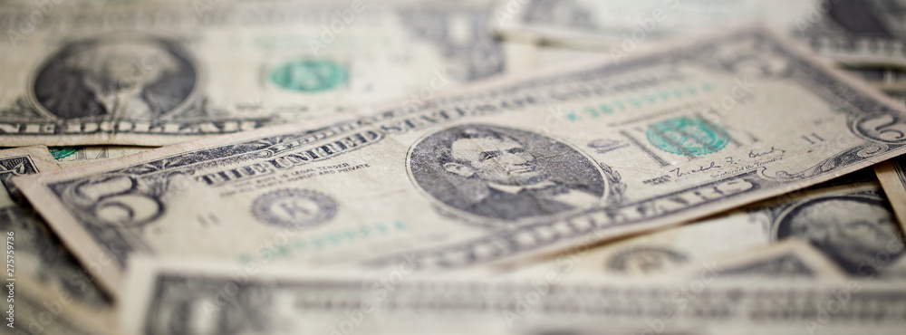 U.S. dollar, American dollar bank notes for business, finance banner concept background, selective focus with shallow depth of field U.S. dollar, American dollar bank notes for business, finance banner concept background, selective focus with shallow depth of field
