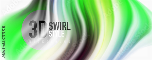 Glossy colorful liquid waves abstract background,, modern techno lines