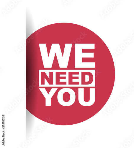 red vector banner we need you