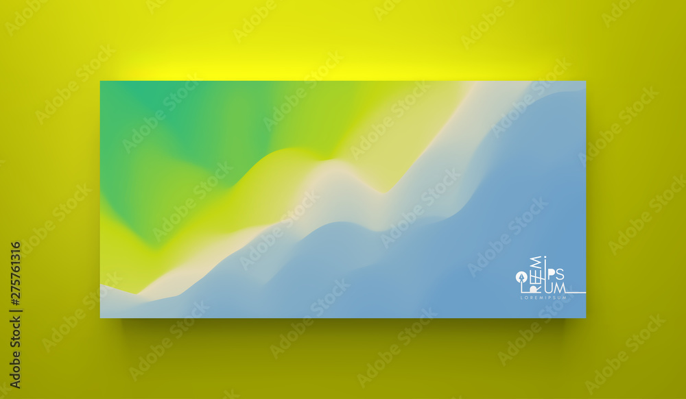 Obraz premium Creative design template with vibrant gradients. 3d vector Illustration for advertising, marketing, presentation. Perspective view.