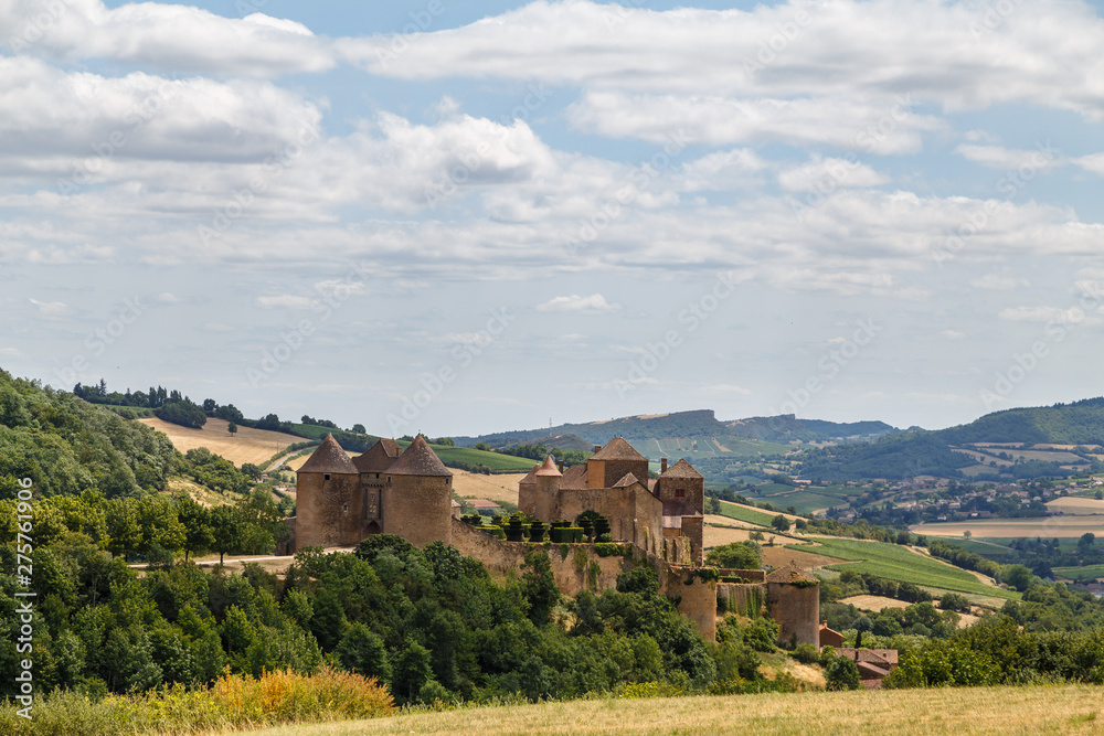 View to the medieval castle in Berze (Berze-la- Ville), France