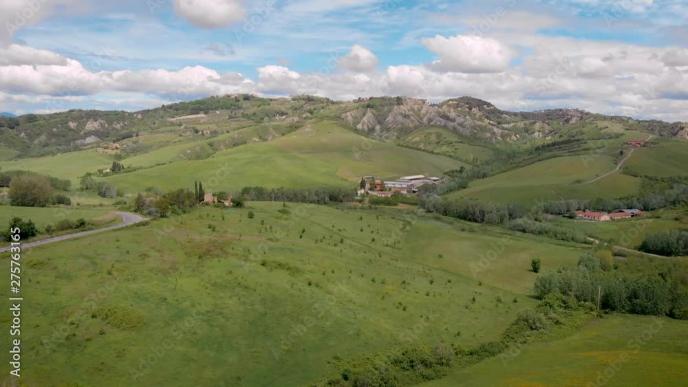 Beautiful 4K aerial view of Tuscany green landscape. Beautiful 4K aerial view of Tuscany green landscape.