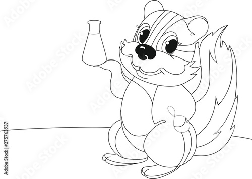 Белка с пробиркой