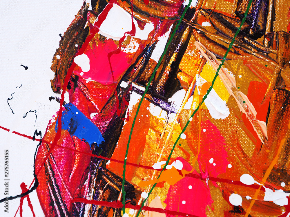 Fototapeta premium Oil paint colorful brush stroke splash drop sweet colors abstract background and texture. 