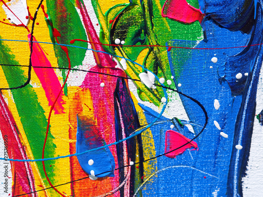 Fototapeta premium Oil paint colorful brush stroke splash drop sweet colors abstract background and texture. 