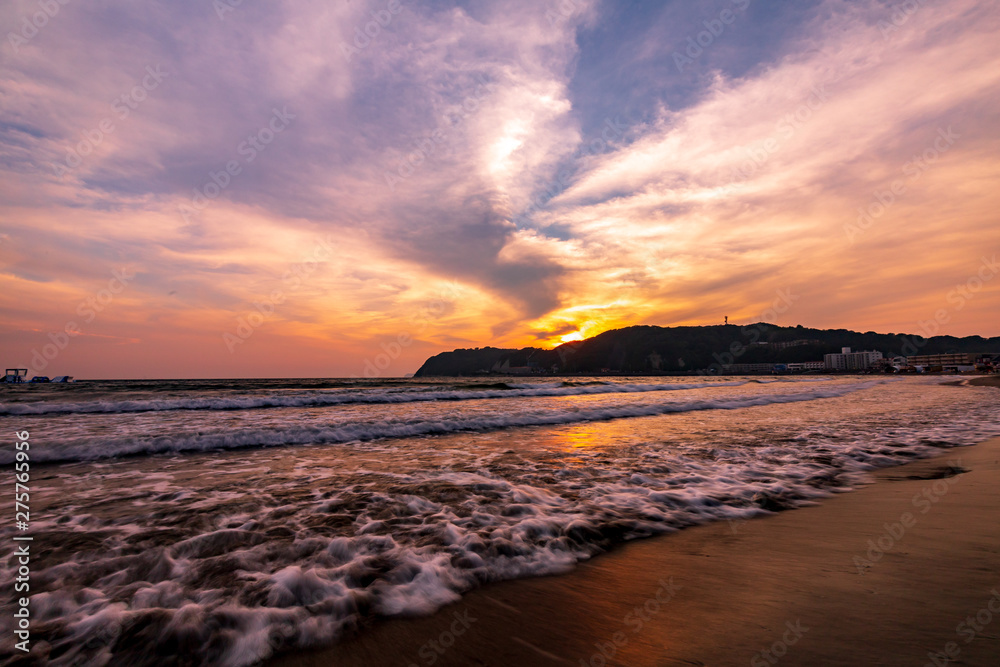 逗子海岸の美しい夕景stock Photo Adobe Stock