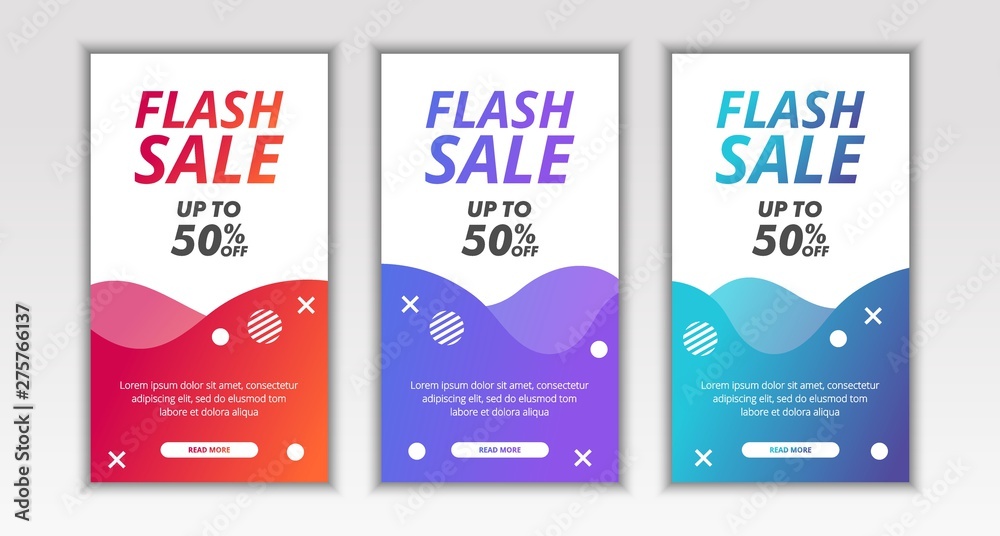 Dynamic Modern Fluid Mobile Flash Sale Banner template design