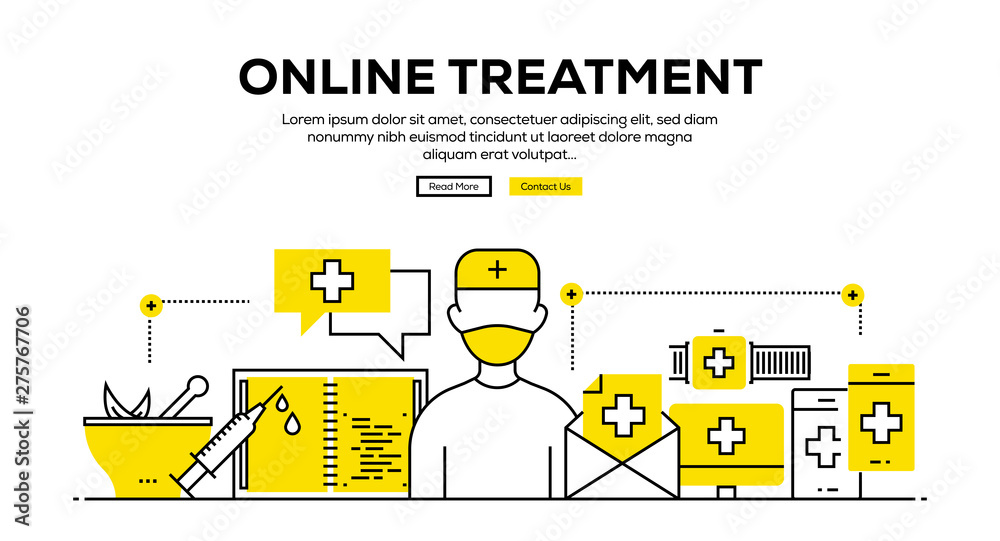 ONLINE TREATMENT FLAT LINE WEB BANNER DESIGN ONLINE TREATMENT FLAT LINE WEB BANNER DESIGN