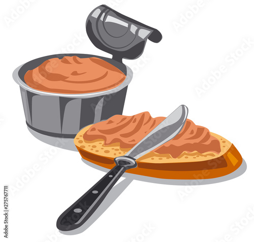meat pate on the bread