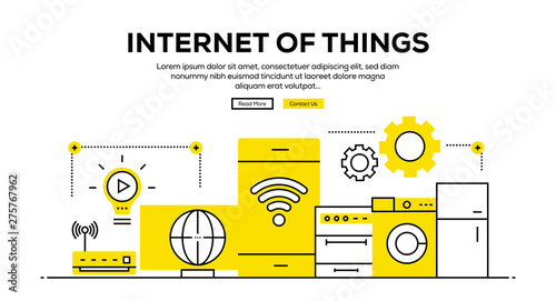 INTERNET OF THINGS FLAT LINE WEB BANNER DESIGN