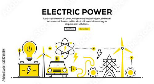 ELECTRIC POWER FLAT LINE WEB BANNER DESIGN