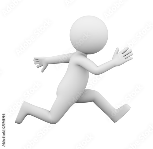 Runner Side View 3D Illustration
