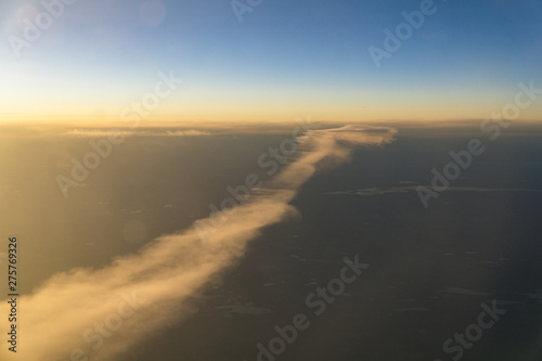 View from the plane at dawn