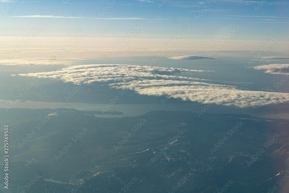 View of the northern lakes from the plane