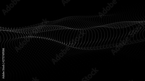 Abstract wave of many points. 3D futuristic background. Vector illustration.