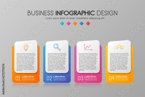 Colourful business infographic with 4 options. Vector