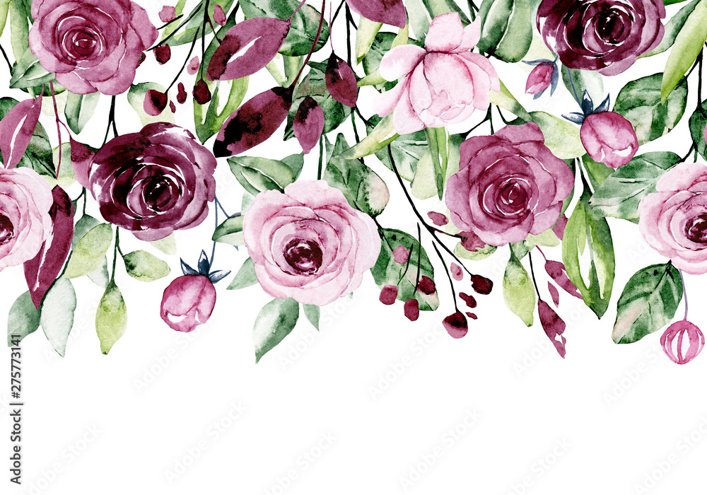 Roses With Banners Drawings